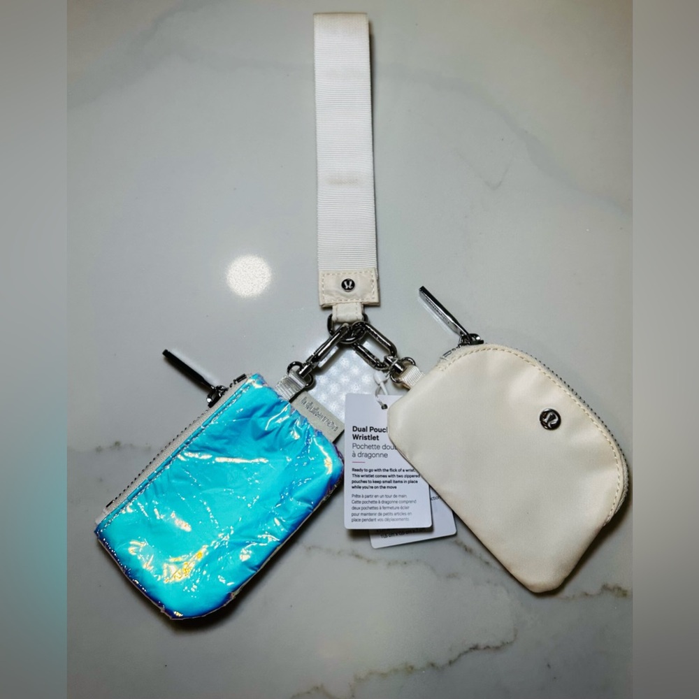 Lululemon Dual Pouch Wristlet in Iridescent shimmer & Cream